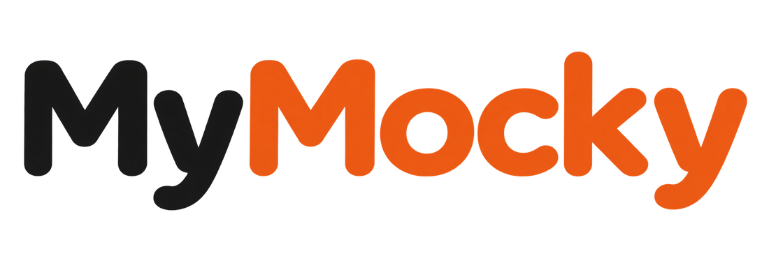 Logo principal fond transparent ecrit Myock en noir et orange