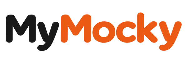 Logo principal fond transparent ecrit Myock en noir et orange